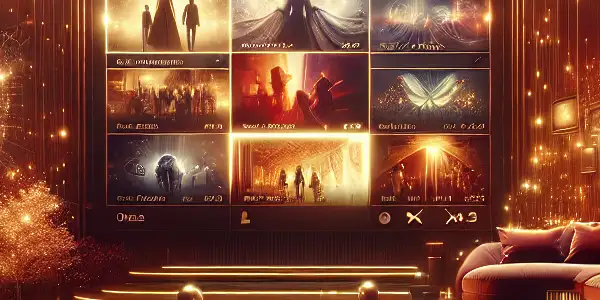 A luxurious lounge featuring a modern interface for high-definition Japanese adult films and a points-based reward system.